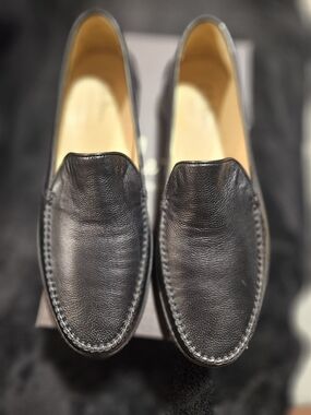 Cole Haan Black Leather Slip-On Loafers